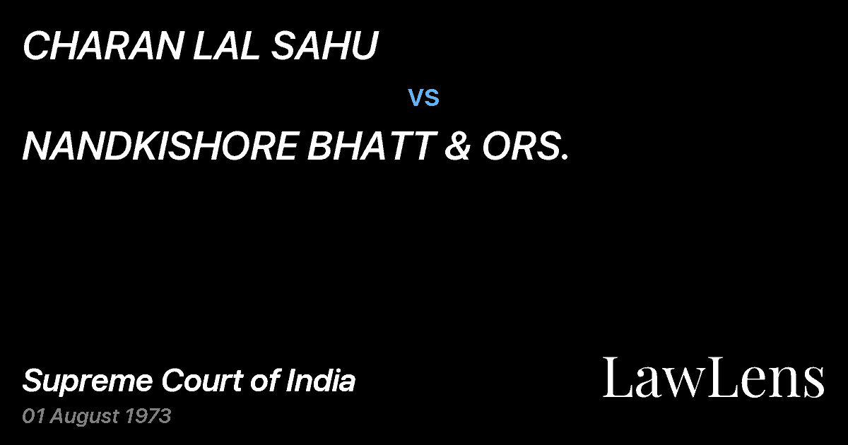 Preview image for CHARAN LAL SAHU vs. NANDKISHORE BHATT & ORS.