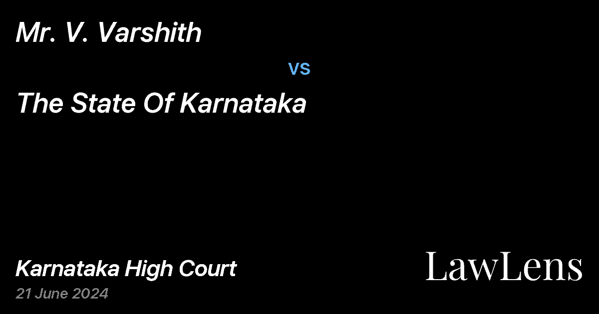 Preview image for Mr. V. Varshith vs. The State Of Karnataka