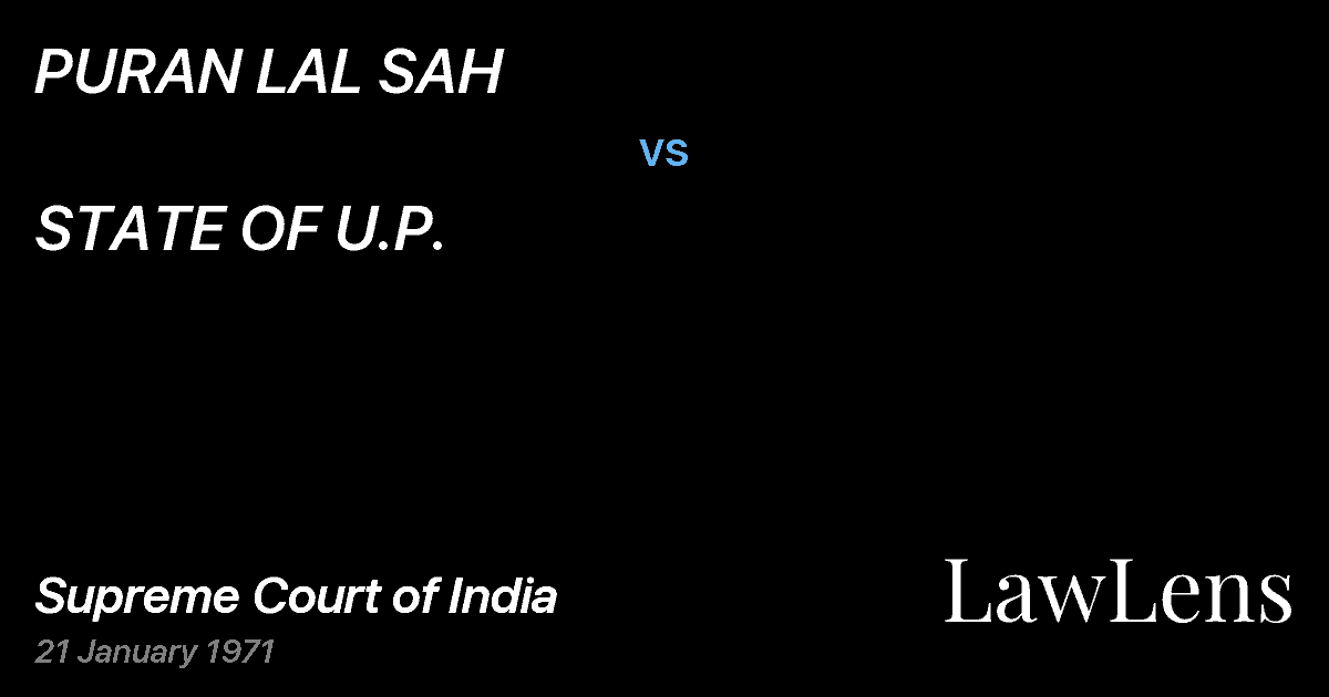 Preview image for PURAN LAL SAH vs. STATE OF U.P.