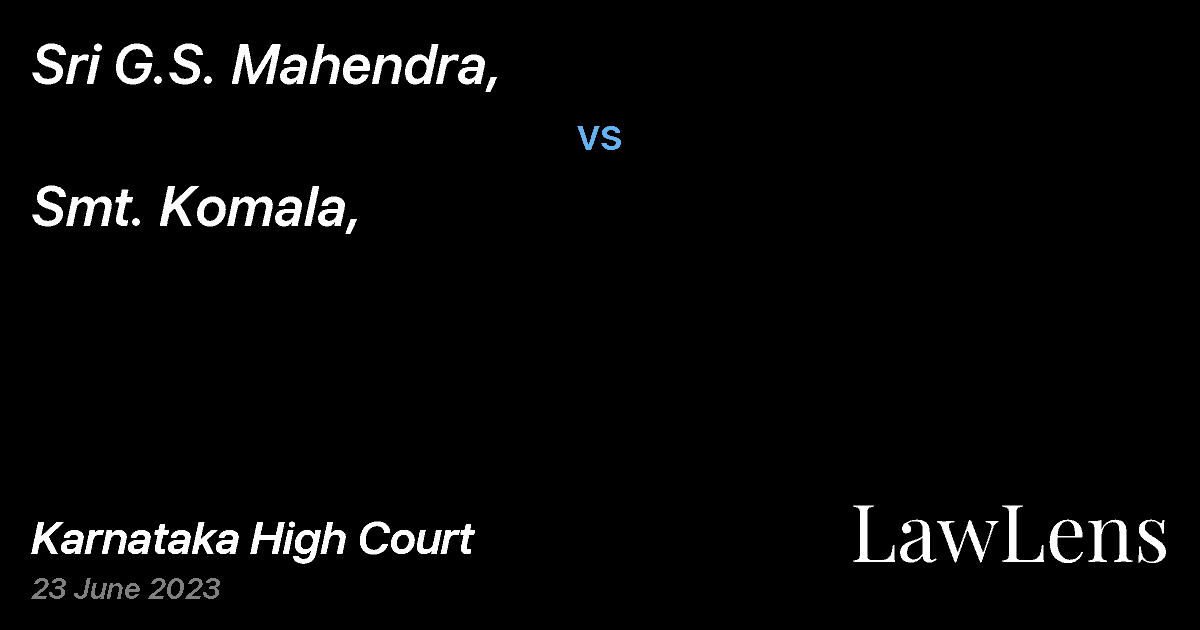 Preview image for Sri G.S. Mahendra, vs. Smt. Komala,