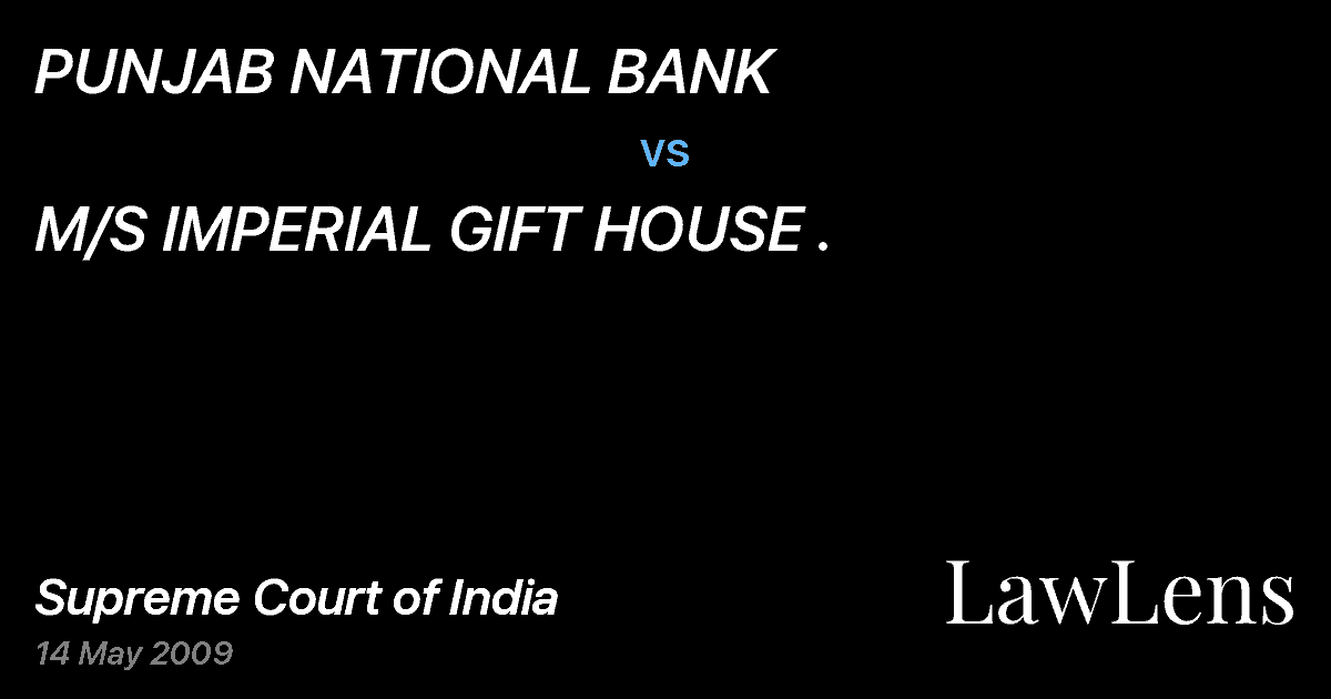 Preview image for PUNJAB NATIONAL BANK vs. M/S IMPERIAL GIFT HOUSE .