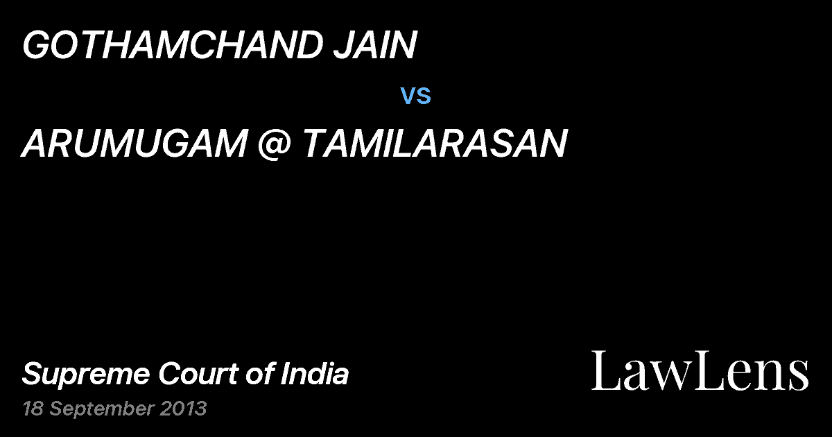 Preview image for GOTHAMCHAND JAIN vs. ARUMUGAM @ TAMILARASAN