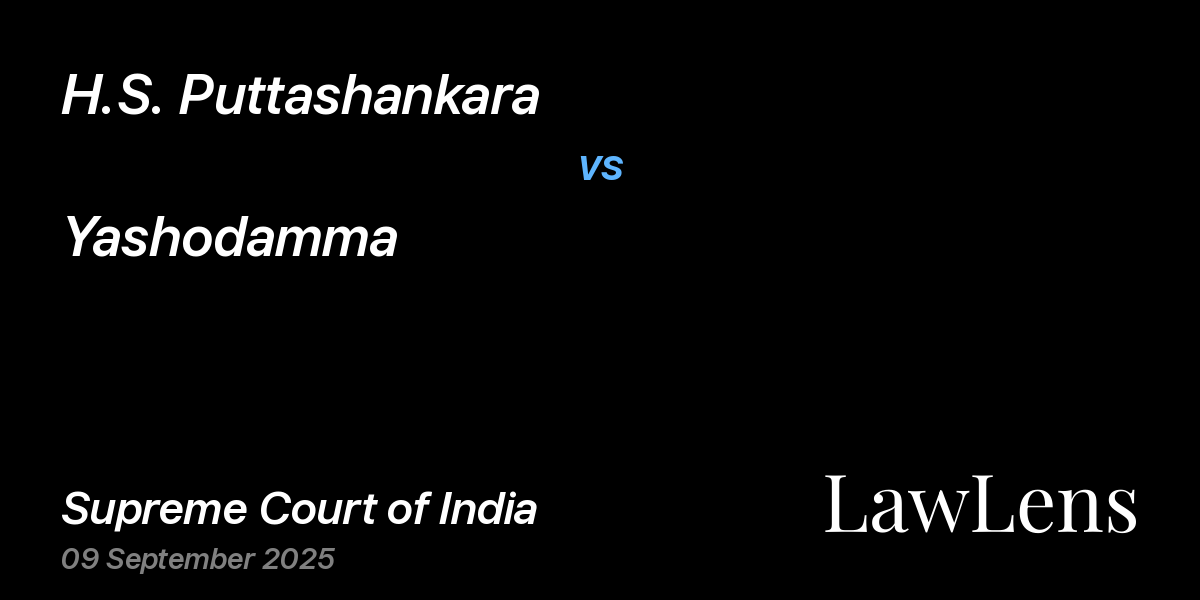 Preview image for H.S. Puttashankara vs. Yashodamma