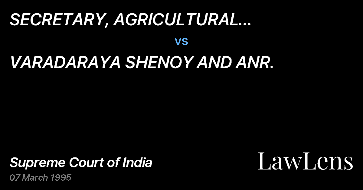 Preview image for SECRETARY, AGRICULTURAL	 PRODUCEMARKETING COMMITTEE, D.K.DI vs. VARADARAYA SHENOY AND ANR.