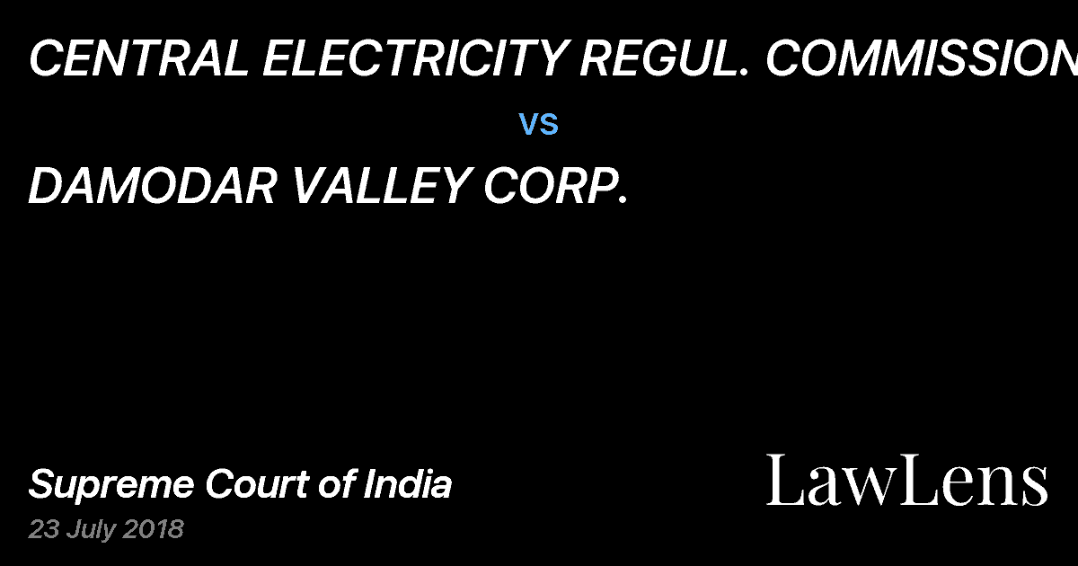 Preview image for CENTRAL ELECTRICITY REGUL. COMMISSION vs. DAMODAR VALLEY CORP.