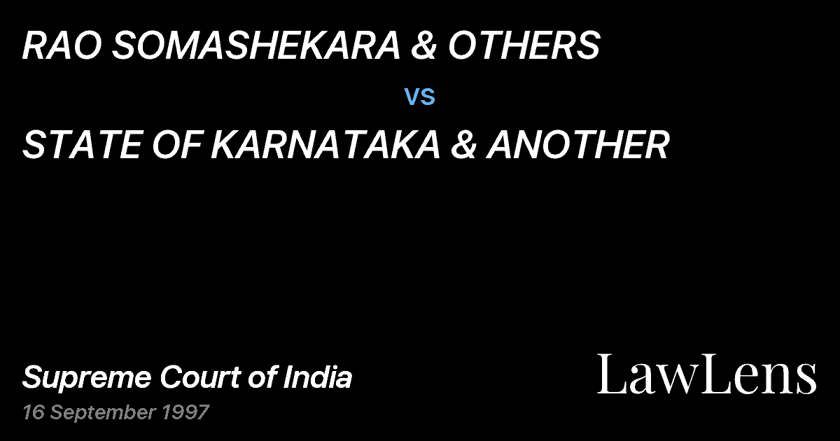Preview image for RAO SOMASHEKARA & OTHERS vs. STATE OF KARNATAKA & ANOTHER