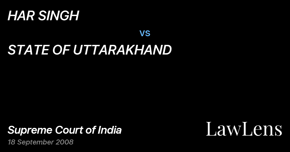 Preview image for HAR SINGH vs. STATE OF UTTARAKHAND