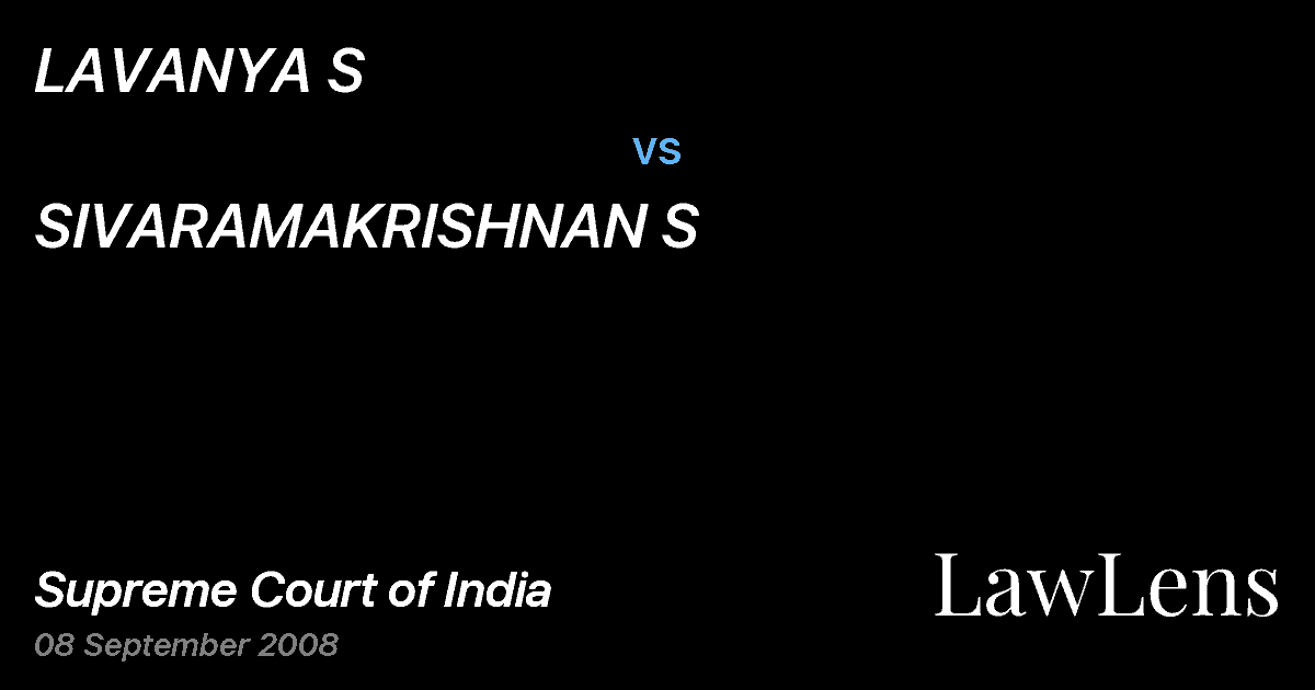 Preview image for LAVANYA S vs. SIVARAMAKRISHNAN S