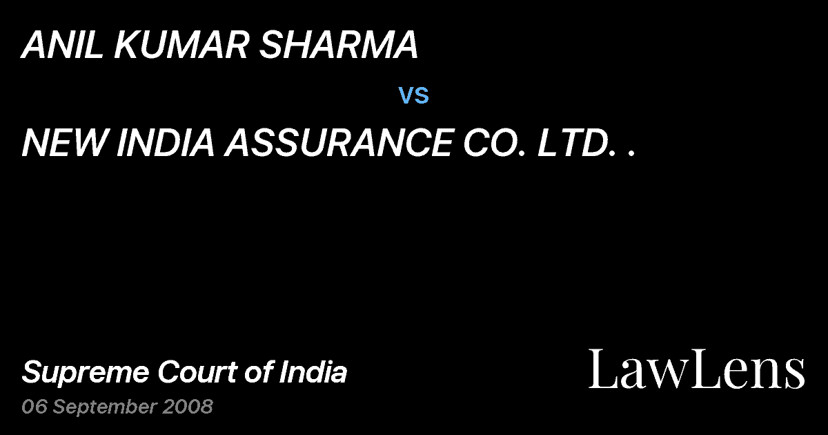 Preview image for ANIL KUMAR SHARMA vs. NEW INDIA ASSURANCE CO. LTD. .