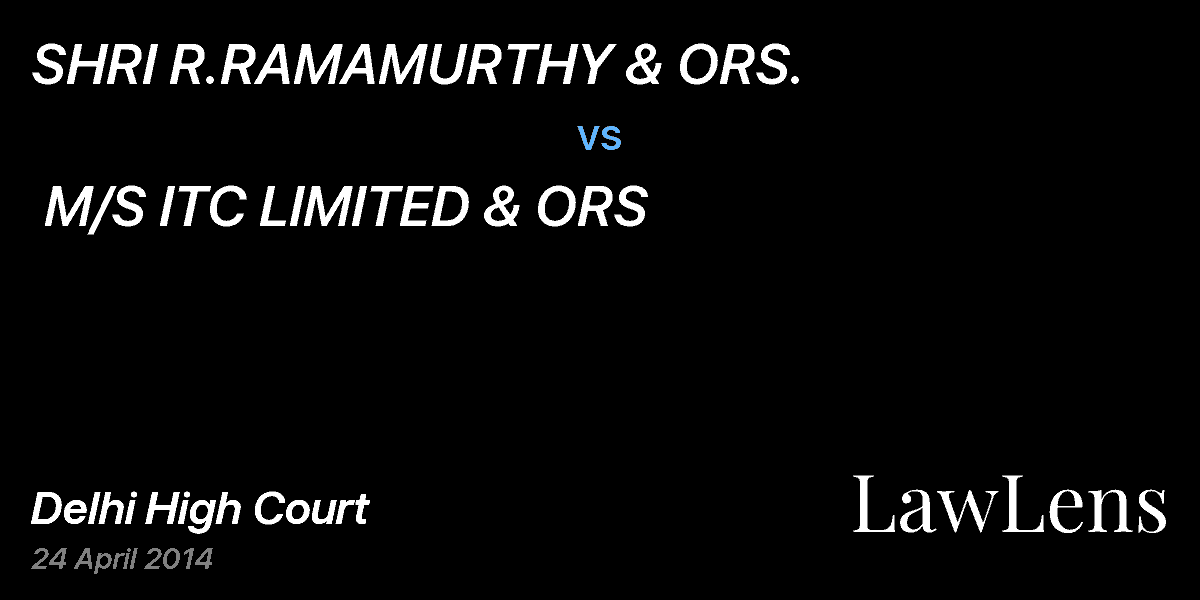 Preview image for SHRI R.RAMAMURTHY & ORS. vs. M/S ITC LIMITED & ORS