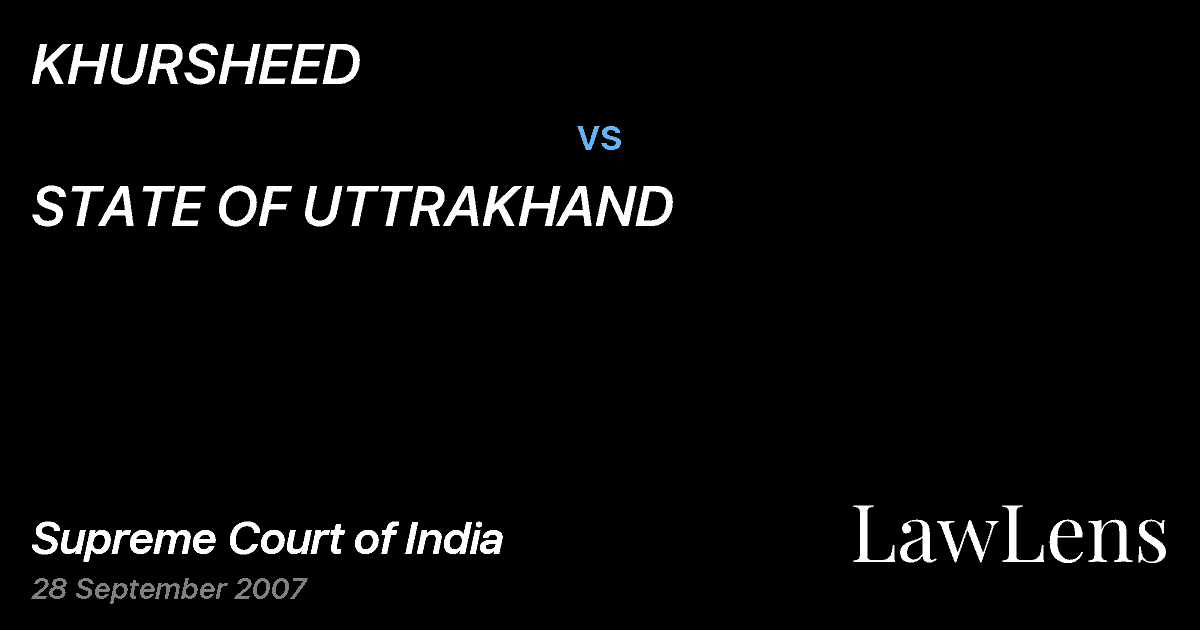 Preview image for KHURSHEED vs. STATE OF UTTRAKHAND