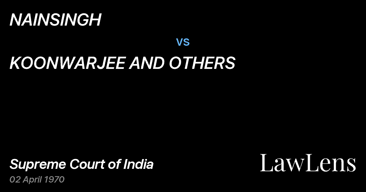 Preview image for NAINSINGH vs. KOONWARJEE AND OTHERS