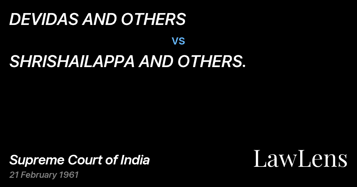 Preview image for DEVIDAS AND OTHERS vs. SHRISHAILAPPA AND OTHERS.
