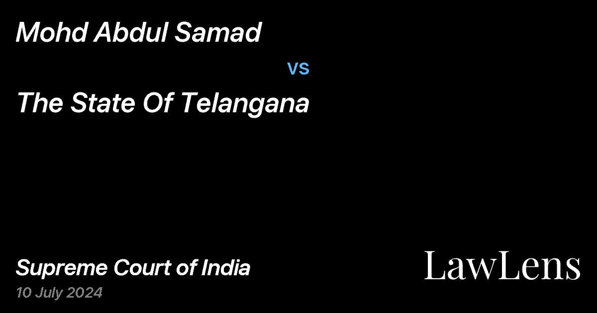 Preview image for MOHD ABDUL SAMAD vs. THE STATE OF TELANGANA