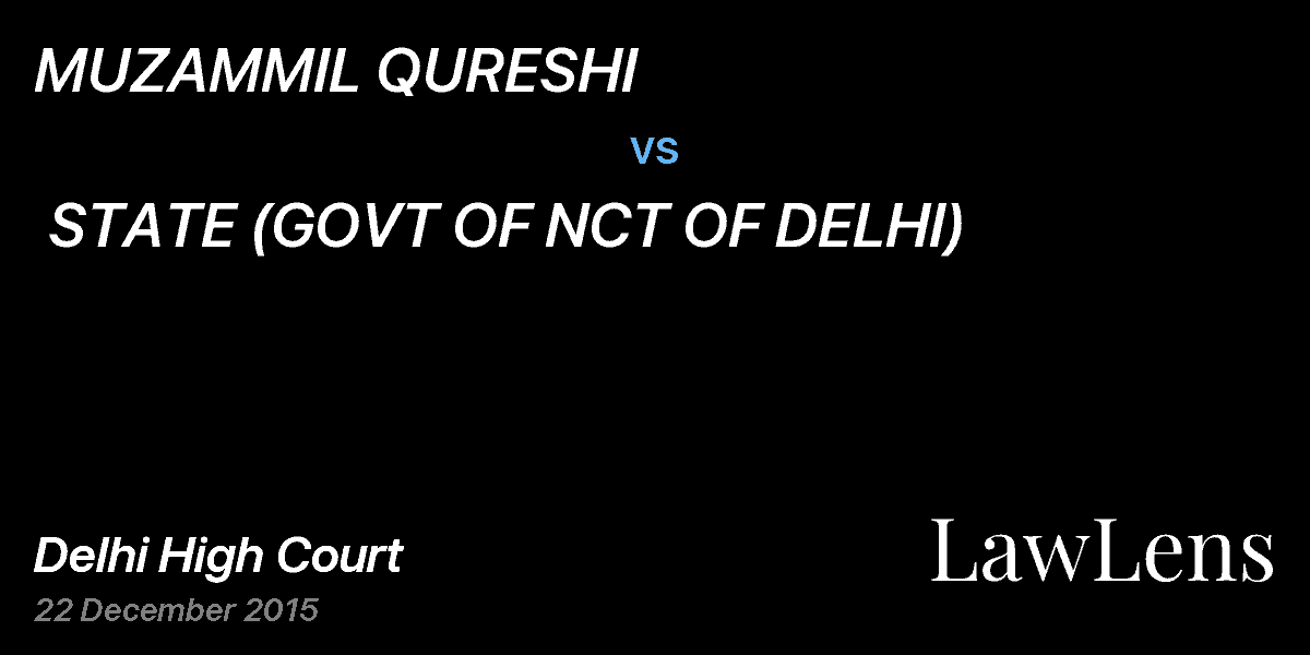 Preview image for MUZAMMIL QURESHI vs. STATE (GOVT OF NCT OF DELHI)