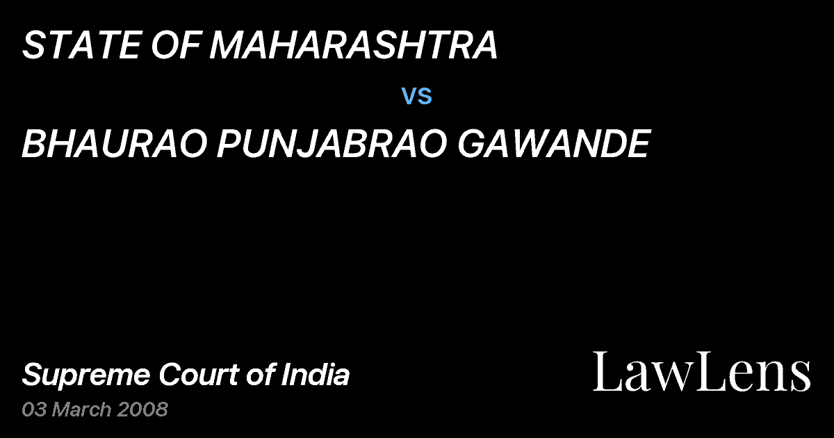 Preview image for STATE OF MAHARASHTRA vs. BHAURAO PUNJABRAO GAWANDE