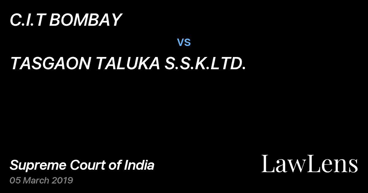 Preview image for C.I.T BOMBAY vs. TASGAON TALUKA S.S.K.LTD.