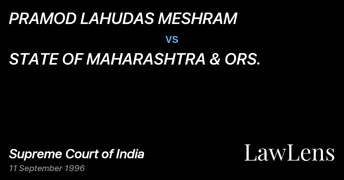 Preview image for PRAMOD LAHUDAS MESHRAM vs. STATE OF MAHARASHTRA & ORS.