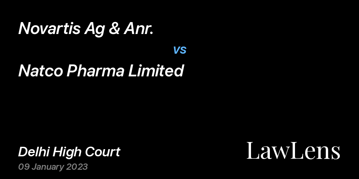Preview image for Novartis Ag & Anr. vs. Natco Pharma Limited