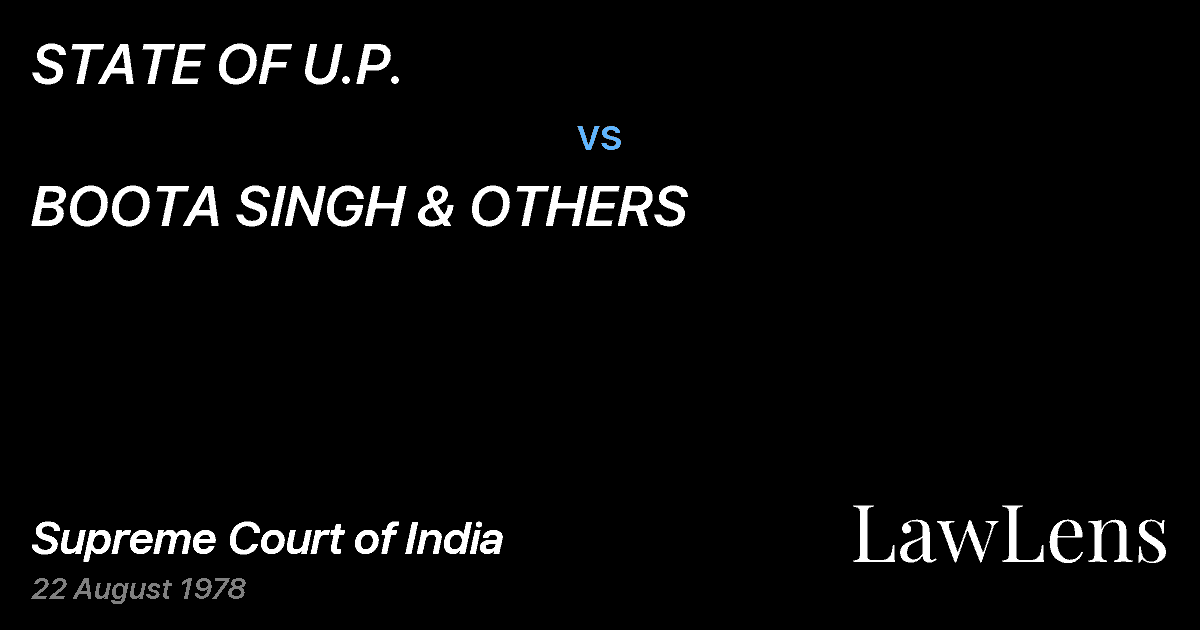 Preview image for STATE OF U.P. vs. BOOTA SINGH & OTHERS
