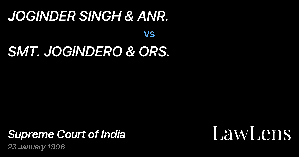Preview image for JOGINDER SINGH & ANR. vs. SMT. JOGINDERO & ORS.