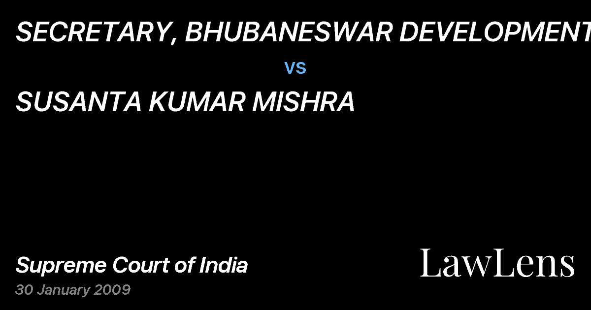 Preview image for SECRETARY, BHUBANESWAR DEVELOPMENT AUTH. vs. SUSANTA KUMAR MISHRA