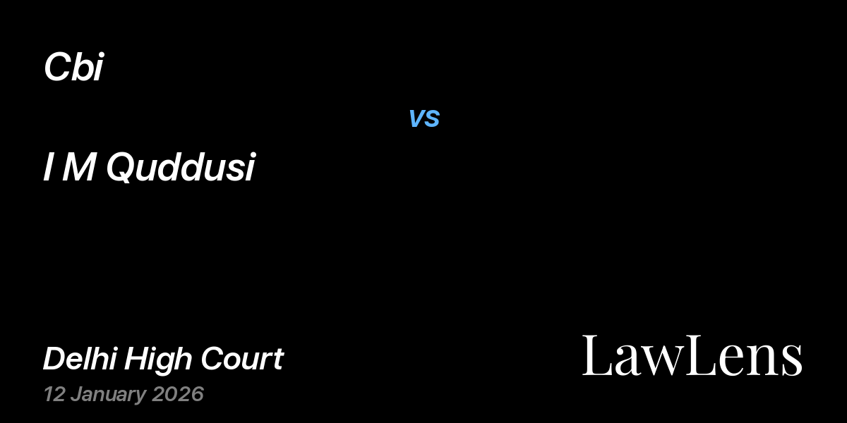 Preview image for Cbi vs. I M Quddusi