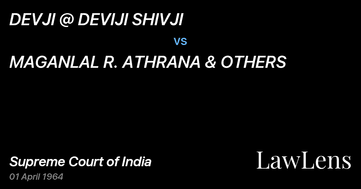 Preview image for DEVJI @ DEVIJI SHIVJI vs. MAGANLAL R. ATHRANA & OTHERS