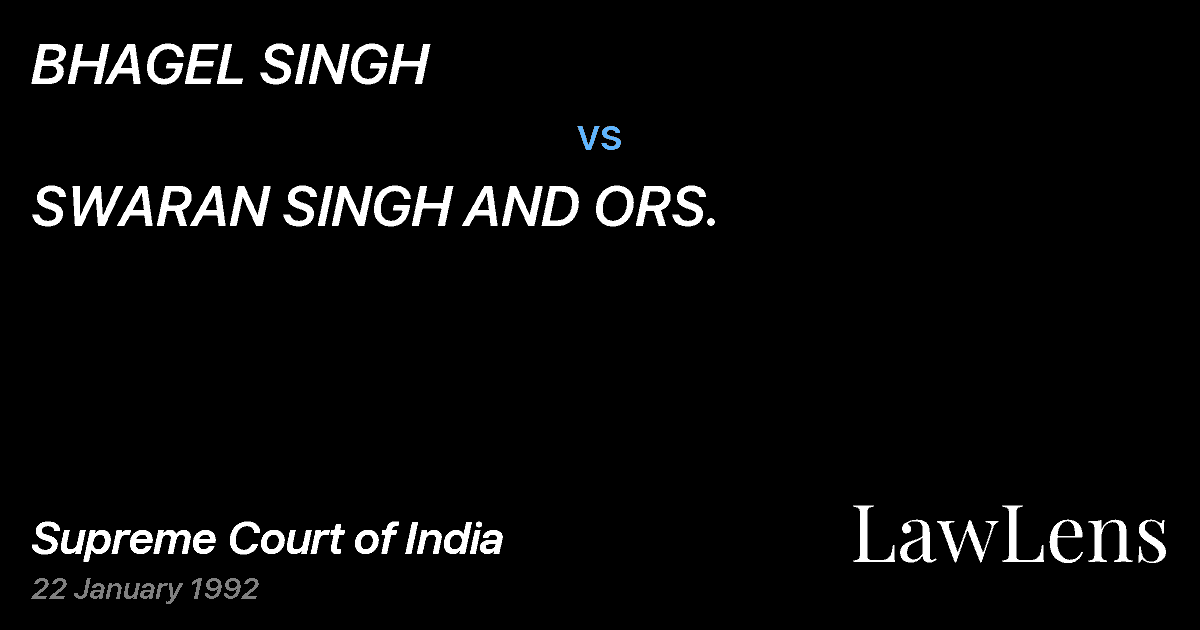 Preview image for BHAGEL SINGH vs. SWARAN SINGH AND ORS.