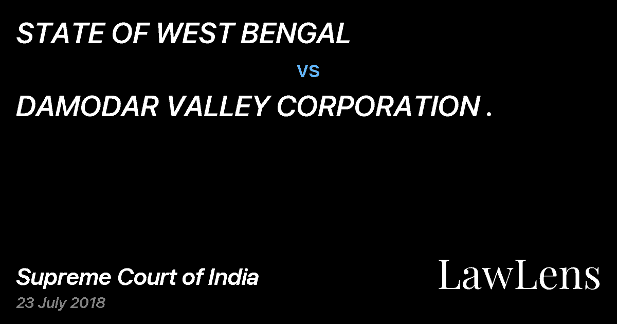 Preview image for STATE OF WEST BENGAL vs. DAMODAR VALLEY CORPORATION .