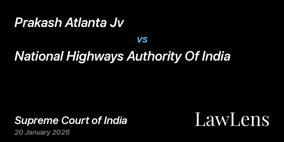 Preview image for Prakash Atlanta Jv vs. National Highways Authority Of India
