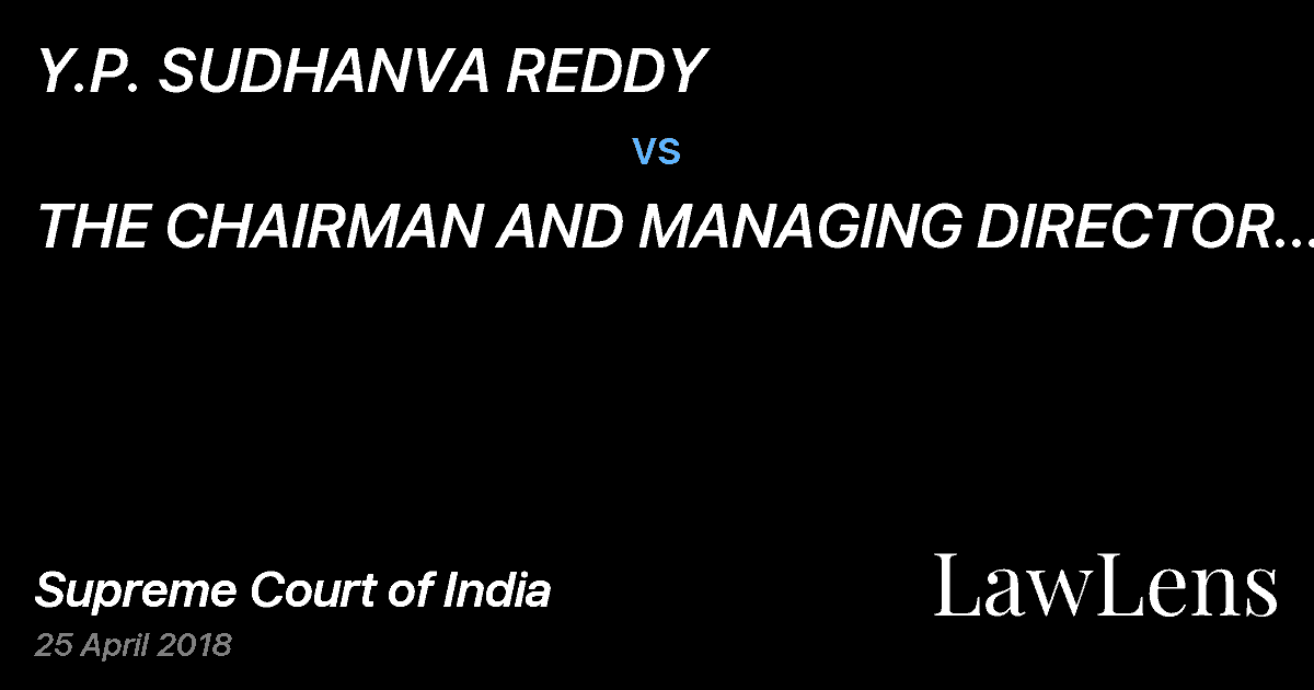 Preview image for Y.P. SUDHANVA REDDY vs. THE CHAIRMAN AND MANAGING DIRECTOR KARNATAKA MILK FEDARATION ETC