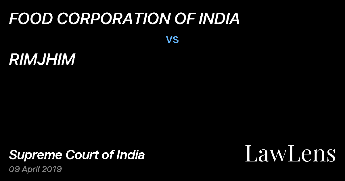 Preview image for FOOD CORPORATION OF INDIA vs. RIMJHIM