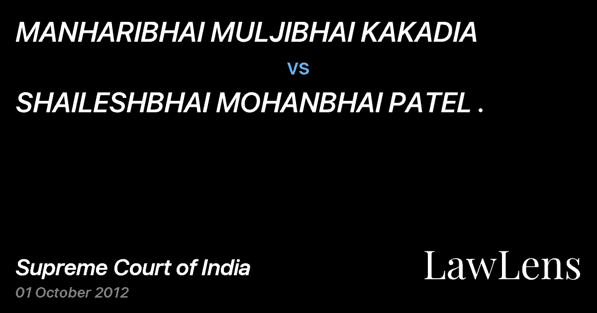 Preview image for MANHARIBHAI MULJIBHAI KAKADIA vs. SHAILESHBHAI MOHANBHAI PATEL .