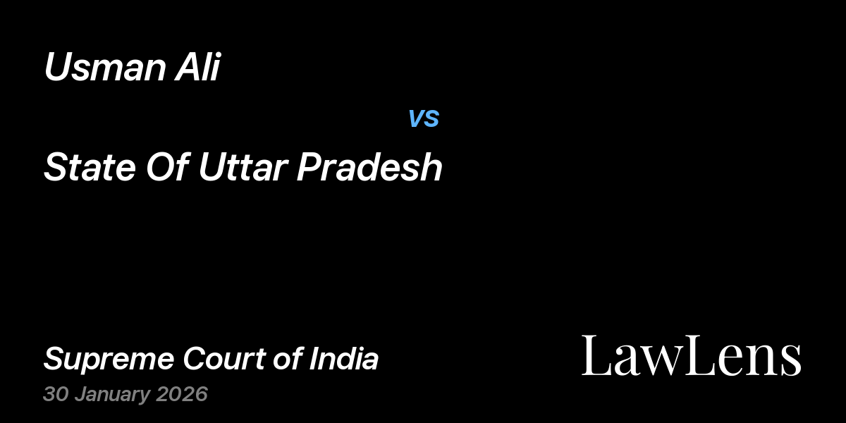 Preview image for Usman Ali vs. State Of Uttar Pradesh
