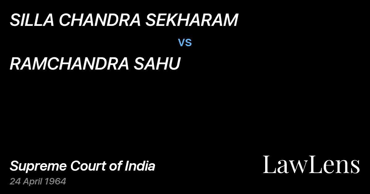 Preview image for SILLA CHANDRA SEKHARAM vs. RAMCHANDRA SAHU