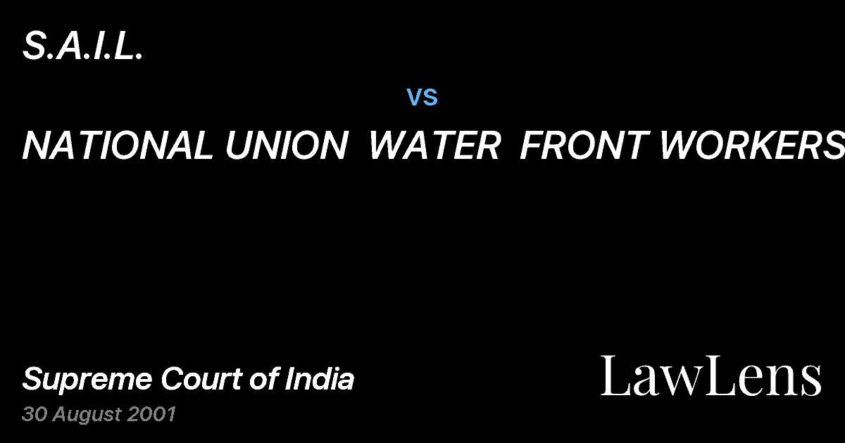 Preview image for S.A.I.L. vs. NATIONAL UNION  WATER  FRONT WORKERS&ORS