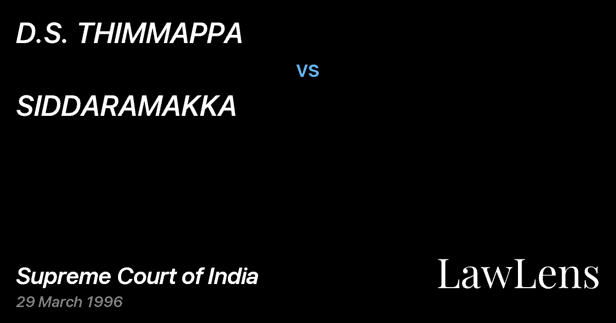 Preview image for D.S. THIMMAPPA vs. SIDDARAMAKKA