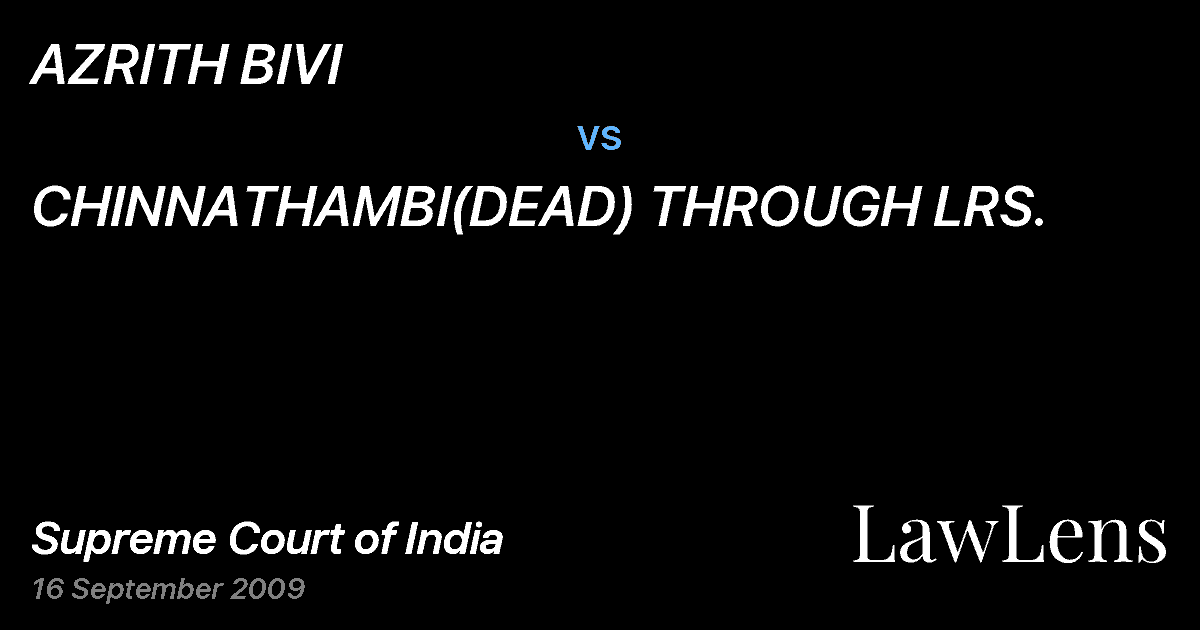 Preview image for AZRITH BIVI vs. CHINNATHAMBI(DEAD) THROUGH LRS.