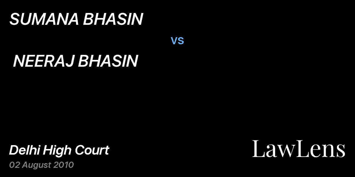 Preview image for SUMANA BHASIN  vs.  NEERAJ BHASIN