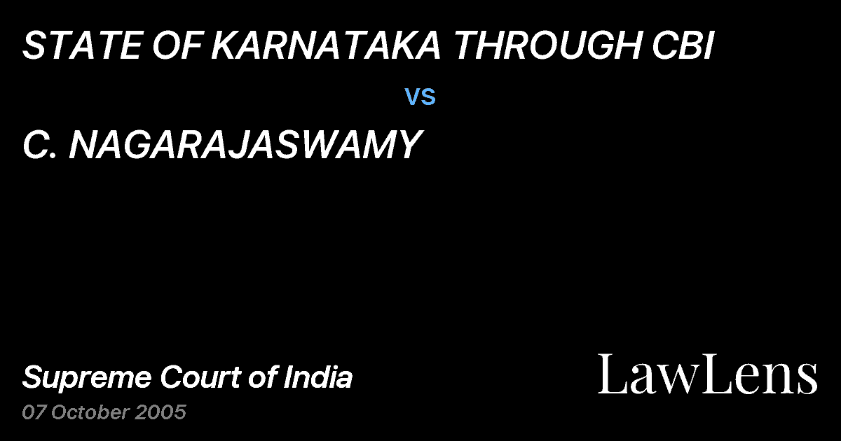 Preview image for STATE OF KARNATAKA THROUGH CBI vs. C. NAGARAJASWAMY