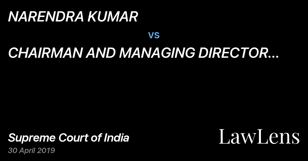 Preview image for NARENDRA KUMAR vs. CHAIRMAN AND MANAGING DIRECTOR SYNDICATE BANK