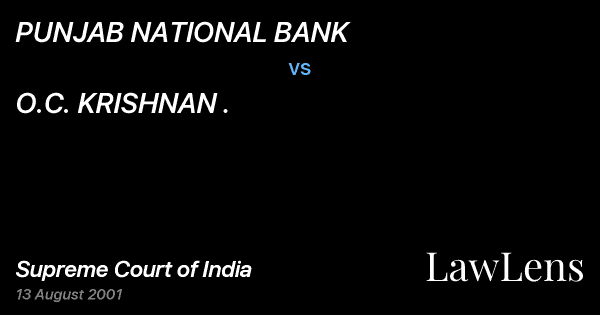 Preview image for PUNJAB NATIONAL BANK vs. O.C. KRISHNAN .