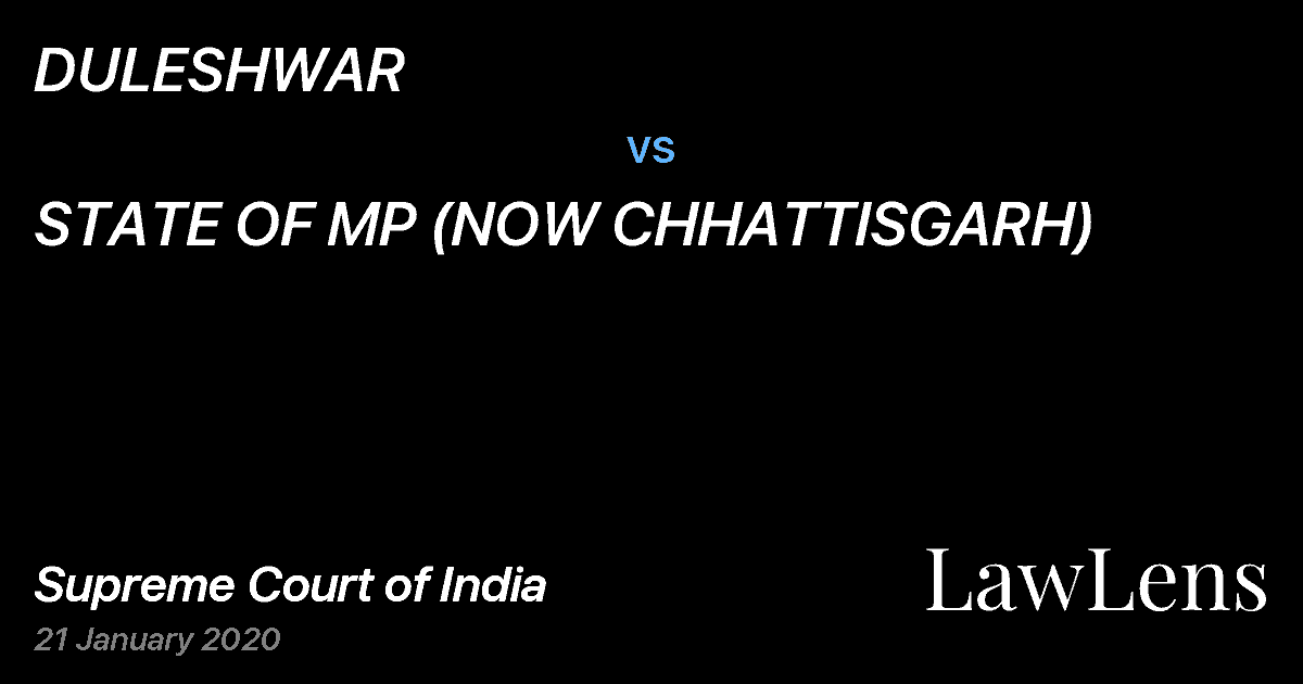 Preview image for DULESHWAR vs. STATE OF MP (NOW CHHATTISGARH)