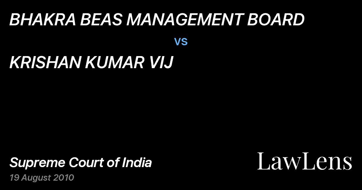 Preview image for BHAKRA BEAS MANAGEMENT BOARD vs. KRISHAN KUMAR VIJ