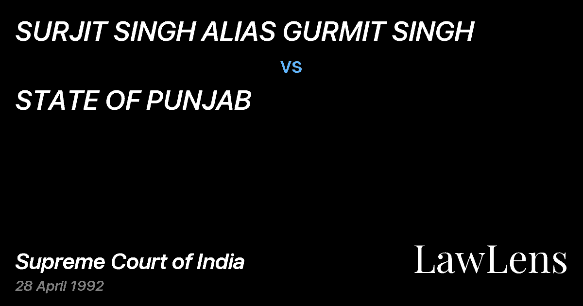 Preview image for SURJIT SINGH ALIAS GURMIT SINGH vs. STATE OF PUNJAB