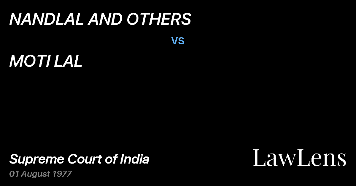 Preview image for NANDLAL AND OTHERS vs. MOTI LAL