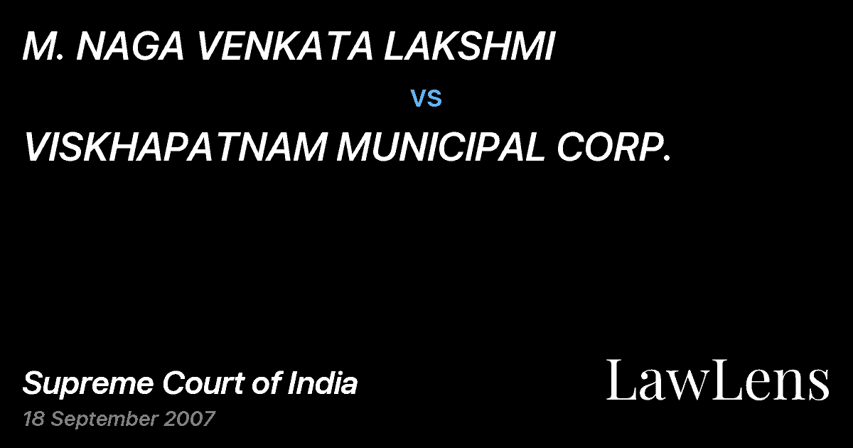 Preview image for M. NAGA VENKATA LAKSHMI vs. VISKHAPATNAM MUNICIPAL CORP.
