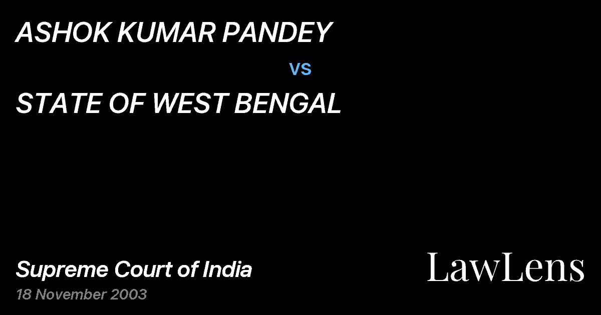 Preview image for ASHOK KUMAR PANDEY vs. STATE OF WEST BENGAL