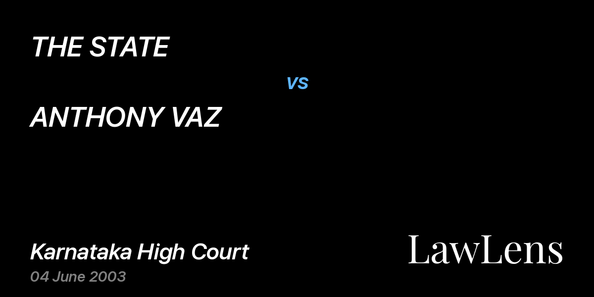 Preview image for THE STATE vs. ANTHONY VAZ